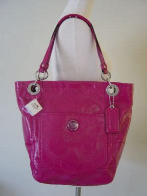 bolsa coach h0920-14265|Coach Alex Stitched Pink Patent Leather Shoulder Purse H0920 .